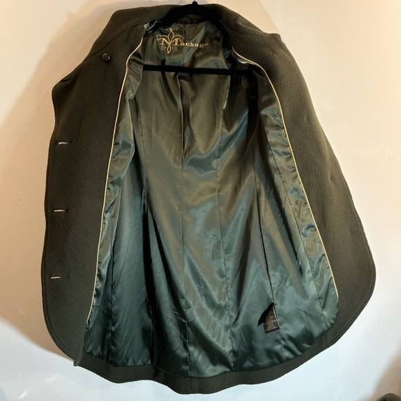 MACKAGE Sx XS Coat Oversized Military Vibes Rounded Hem Wool Blend Lined Leather - Picture 14 of 15